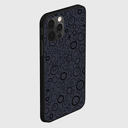 Чехол для iPhone 12 Pro Max Серо-фиолетовый паттерн пузырьки, цвет: 3D-черный — фото 2