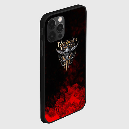 Чехол iPhone 12 Pro Max Baldurs Gate краски текстура / 3D-Черный – фото 2