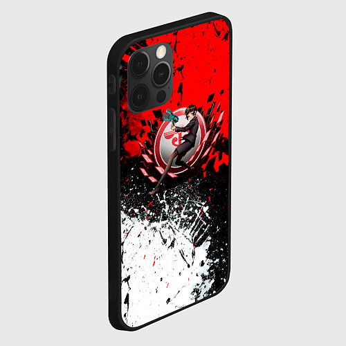 Чехол iPhone 12 Pro Max Psychopass anime текстура / 3D-Черный – фото 2