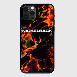 Чехол для iPhone 12 Pro Max Nickelback red lava, цвет: 3D-черный