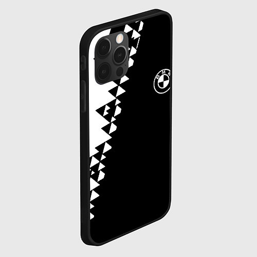 Чехол iPhone 12 Pro Max BMW sport geometry steel / 3D-Черный – фото 2
