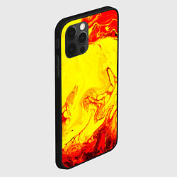 Чехол для iPhone 12 Pro Max Красные и желтые разводы, цвет: 3D-черный — фото 2