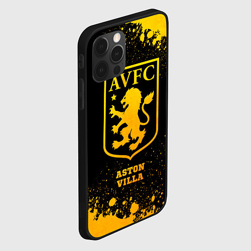 Чехол iPhone 12 Pro Max Aston Villa - gold gradient / 3D-Черный – фото 2