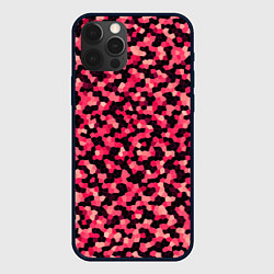 Чехол для iPhone 12 Pro Max Мозаика красно-бордовый, цвет: 3D-черный