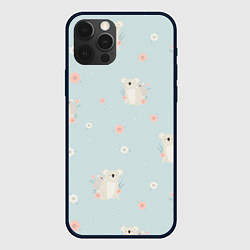 Чехол для iPhone 12 Pro Max Коалы и цветы, цвет: 3D-черный