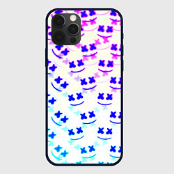 Чехол для iPhone 12 Pro Max Marshmello pattern neon, цвет: 3D-черный