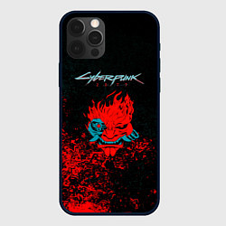 Чехол для iPhone 12 Pro Max Cyberpunk 2077 брызги красок, цвет: 3D-черный
