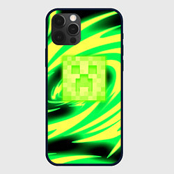 Чехол для iPhone 12 Pro Max Minecraft кислотный стиль, цвет: 3D-черный