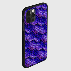 Чехол для iPhone 12 Pro Max Сине-фиолетовая стеклянная мозаика, цвет: 3D-черный — фото 2