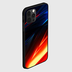 Чехол для iPhone 12 Pro Max Geometry stripes neon steel, цвет: 3D-черный — фото 2