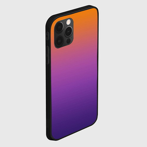 Чехол iPhone 12 Pro Max Градиент оранжево-фиолетовый / 3D-Черный – фото 2