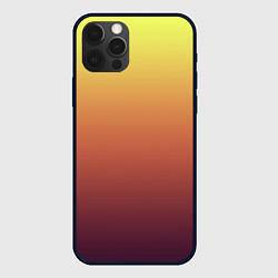 Чехол для iPhone 12 Pro Max Градиент приглушённый жёлто-бордовый, цвет: 3D-черный