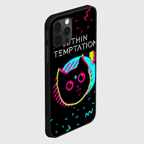Чехол iPhone 12 Pro Max Within Temptation - rock star cat / 3D-Черный – фото 2
