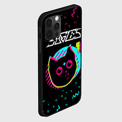 Чехол для iPhone 12 Pro Max Eagles - rock star cat, цвет: 3D-черный — фото 2