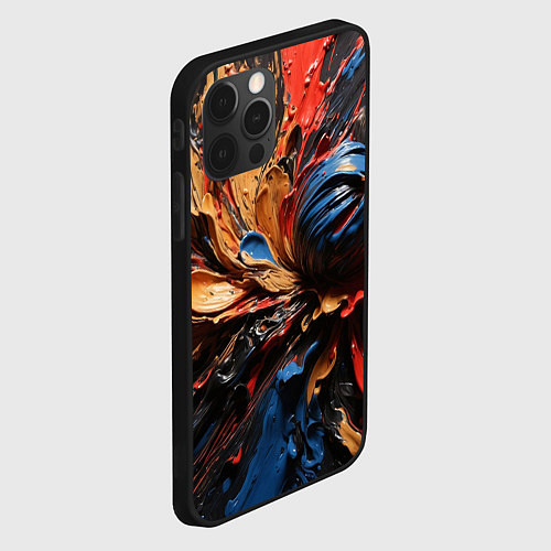 Чехол iPhone 12 Pro Max Красные красочные брызги / 3D-Черный – фото 2