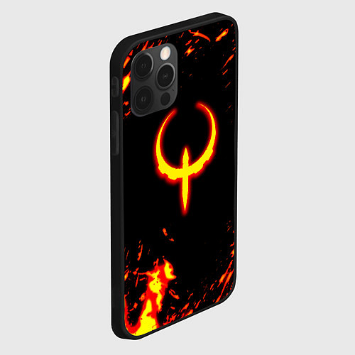 Чехол iPhone 12 Pro Max Quake fire logo / 3D-Черный – фото 2