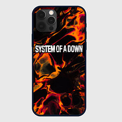 Чехол для iPhone 12 Pro Max System of a Down red lava, цвет: 3D-черный