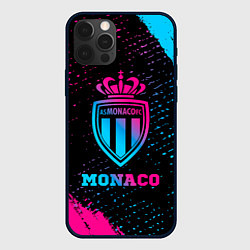 Чехол для iPhone 12 Pro Max Monaco - neon gradient, цвет: 3D-черный