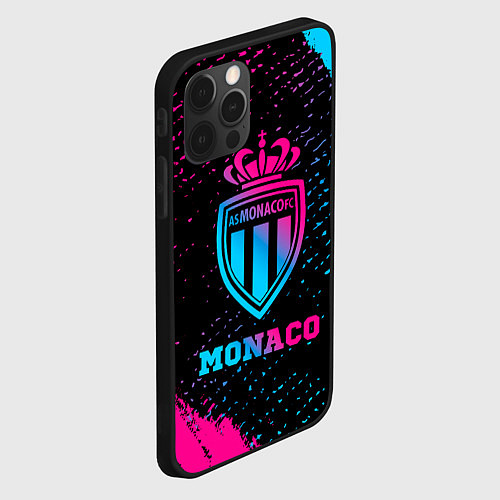 Чехол iPhone 12 Pro Max Monaco - neon gradient / 3D-Черный – фото 2