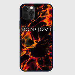 Чехол для iPhone 12 Pro Max Bon Jovi red lava, цвет: 3D-черный