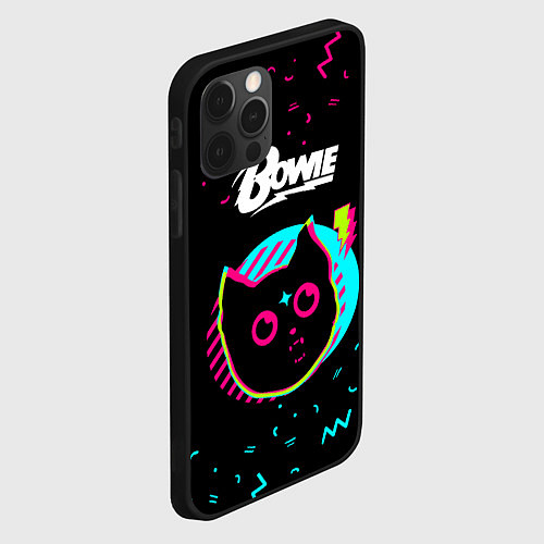 Чехол iPhone 12 Pro Max David Bowie - rock star cat / 3D-Черный – фото 2