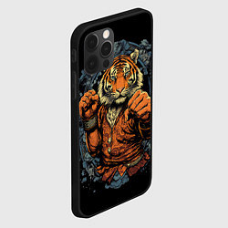 Чехол для iPhone 12 Pro Max Тигр в стойке тайский бокс, цвет: 3D-черный — фото 2