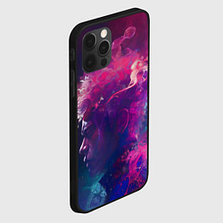 Чехол для iPhone 12 Pro Max Человек растворяющийся в фиолетовом дыму, цвет: 3D-черный — фото 2