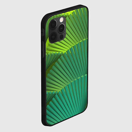 Чехол iPhone 12 Pro Max Объемные веерные столбики / 3D-Черный – фото 2