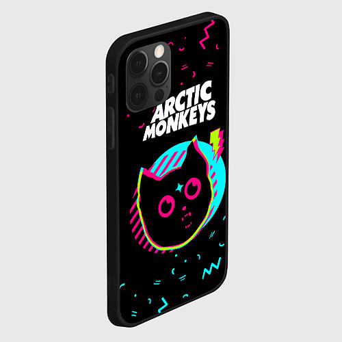 Чехол iPhone 12 Pro Max Arctic Monkeys - rock star cat / 3D-Черный – фото 2