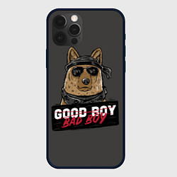 Чехол для iPhone 12 Pro Max Плохой мальчик овчарка, цвет: 3D-черный