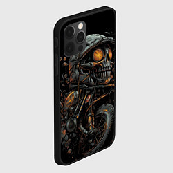 Чехол для iPhone 12 Pro Max Большой череп на мото, цвет: 3D-черный — фото 2