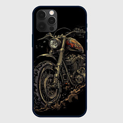 Чехол для iPhone 12 Pro Max Старый грязный мотоцикл, цвет: 3D-черный