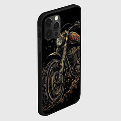 Чехол для iPhone 12 Pro Max Старый грязный мотоцикл, цвет: 3D-черный — фото 2