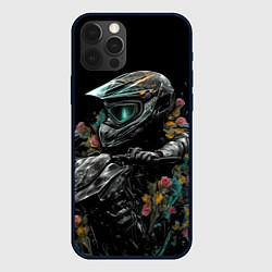 Чехол для iPhone 12 Pro Max Абстрактный байкер, цвет: 3D-черный