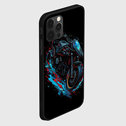 Чехол для iPhone 12 Pro Max Мотоцикл в стиле киберпанк, цвет: 3D-черный — фото 2