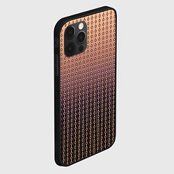 Чехол для iPhone 12 Pro Max Полосы цепочки градиент тёмный персиковый, цвет: 3D-черный — фото 2
