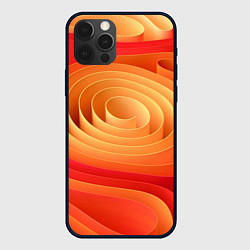 Чехол для iPhone 12 Pro Max Оранжевые объемные круги, цвет: 3D-черный