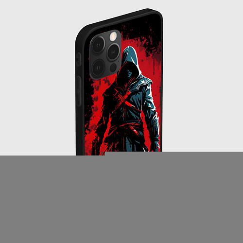 Чехол iPhone 12 Pro Max Assassins creed выход из темноты / 3D-Черный – фото 2