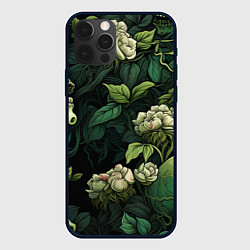 Чехол для iPhone 12 Pro Max Черепа в поле цветов, цвет: 3D-черный