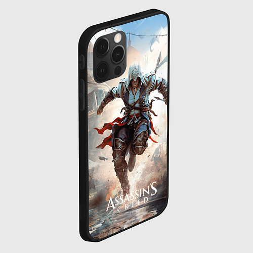 Чехол iPhone 12 Pro Max Assassins creed паркур / 3D-Черный – фото 2