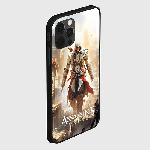 Чехол iPhone 12 Pro Max Assassins creed старый город / 3D-Черный – фото 2