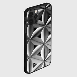 Чехол для iPhone 12 Pro Max Черно белый узор, цвет: 3D-черный — фото 2