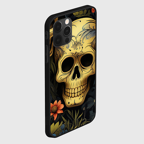 Чехол iPhone 12 Pro Max Осенние черепа / 3D-Черный – фото 2