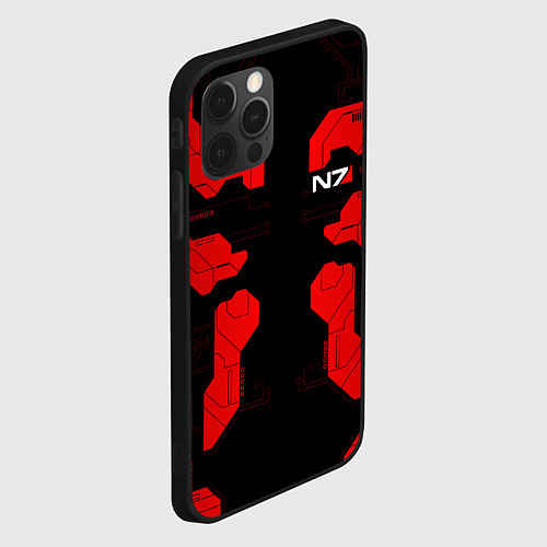 Чехол iPhone 12 Pro Max Mass Effect - Red armor / 3D-Черный – фото 2