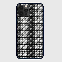 Чехол для iPhone 12 Pro Max Чёрно-белые квадраты, цвет: 3D-черный