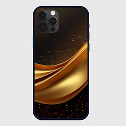 Чехол для iPhone 12 Pro Max Золотая стильная абстракция на черном фоне, цвет: 3D-черный