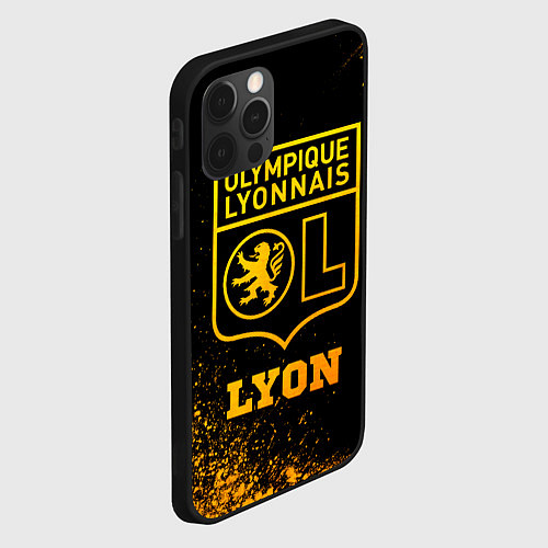 Чехол iPhone 12 Pro Max Lyon - gold gradient / 3D-Черный – фото 2