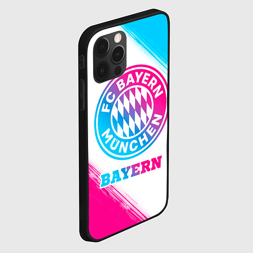 Чехол iPhone 12 Pro Max Bayern neon gradient style / 3D-Черный – фото 2