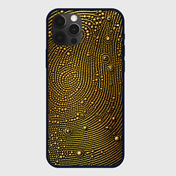 Чехол для iPhone 12 Pro Max Золотые камушки, цвет: 3D-черный