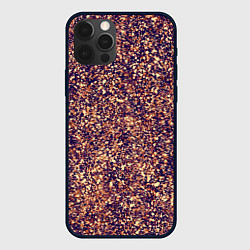 Чехол для iPhone 12 Pro Max Драгоценный фиолетово-медный абстракция, цвет: 3D-черный